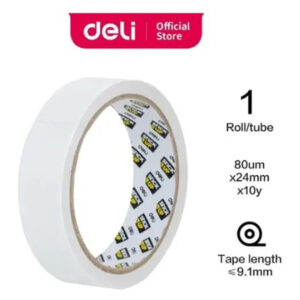 Deli Double-Sided Tape 24mm – High Strength, 10 Yards, 80UM, Multi-Surface - Buy Online in Jordan | OfficeJo