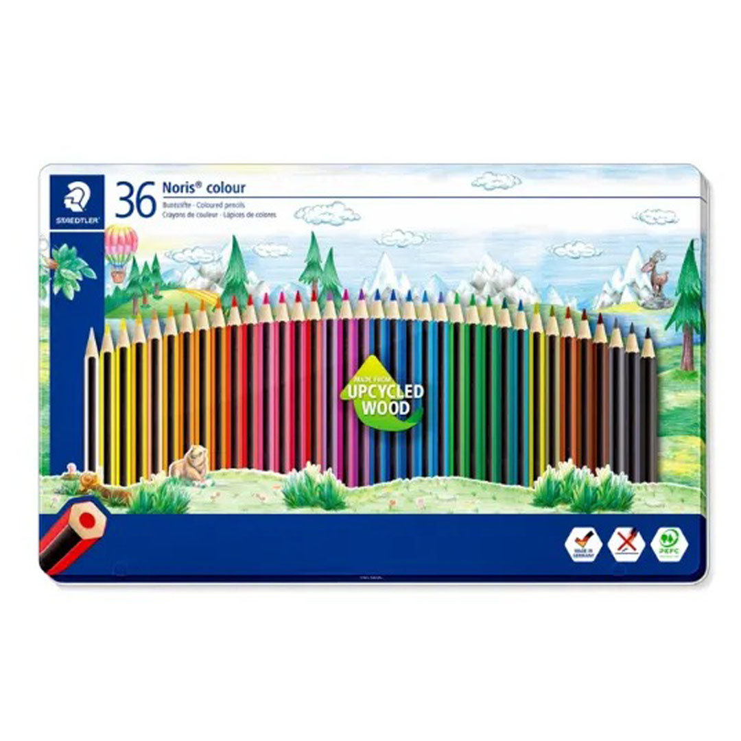 Staedtler Metal Case Coloured Pencils – Pack of 36, Upcycled Wood, Hexagonal Shape Price in Jordan Staedtler Metal Case Coloured Pencils – Pack of 36, Upcycled Wood, Hexagonal Shape - Buy Online in Jordan | OfficeJo