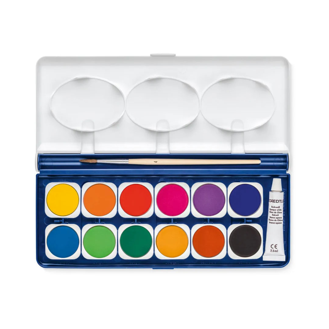 Staedtler Noris Club Watercolor Set – 12 Brilliant Colors, Includes Brush & Tube White Price in Jordan Staedtler Noris Club Watercolor Set – 12 Brilliant Colors, Includes Brush & Tube White - Buy Online in Jordan | OfficeJo