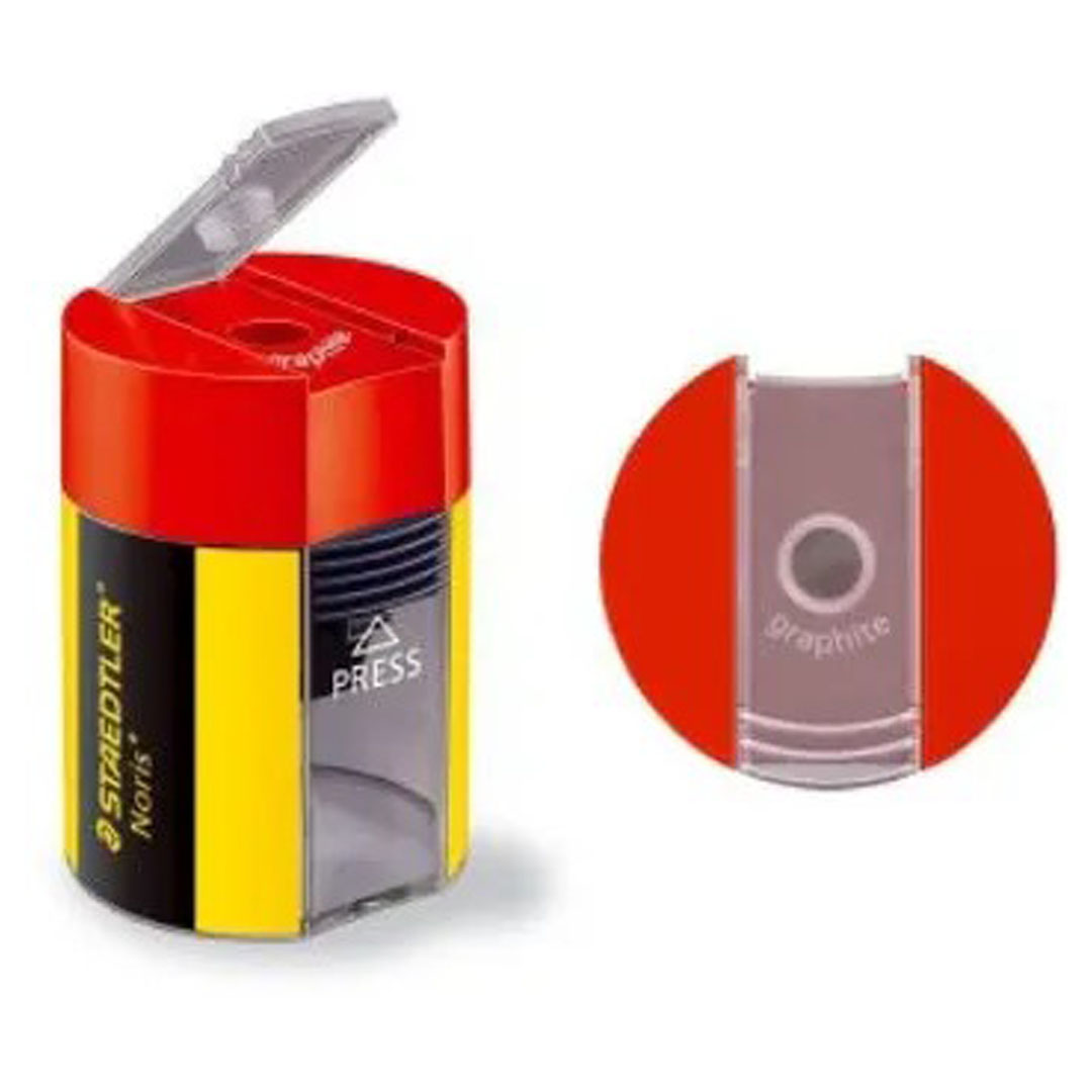 Staedtler Noris Design Tub Sharpener – 8.2mm, 23° Angle, Metal Insert, Safety Lock Price in Jordan Staedtler Noris Design Tub Sharpener – 8.2mm, 23° Angle, Metal Insert, Safety Lock - Buy Online in Jordan | OfficeJo