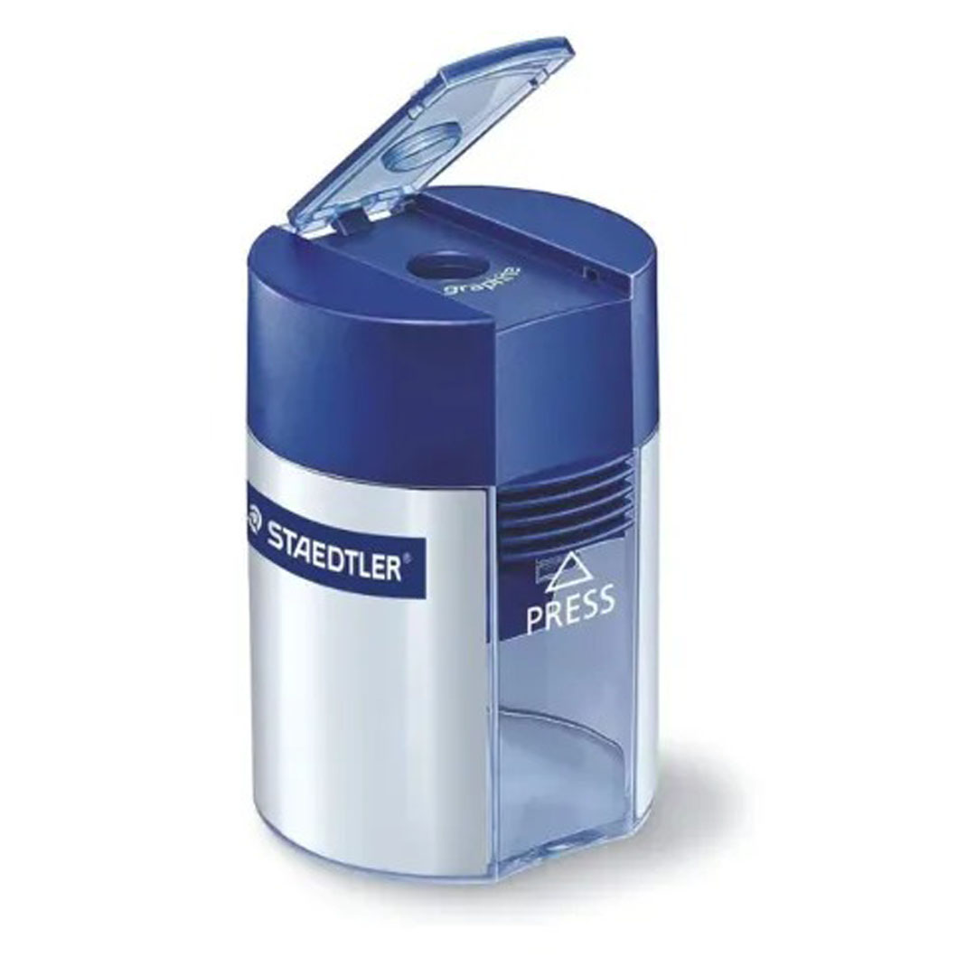 Staedtler Round Pencil Sharpener – Blue Lid, 8.2mm, 23° Sharpening Angle, Metal Insert Price in Jordan Staedtler Round Pencil Sharpener – Blue Lid, 8.2mm, 23° Sharpening Angle, Metal Insert - Buy Online in Jordan | OfficeJo