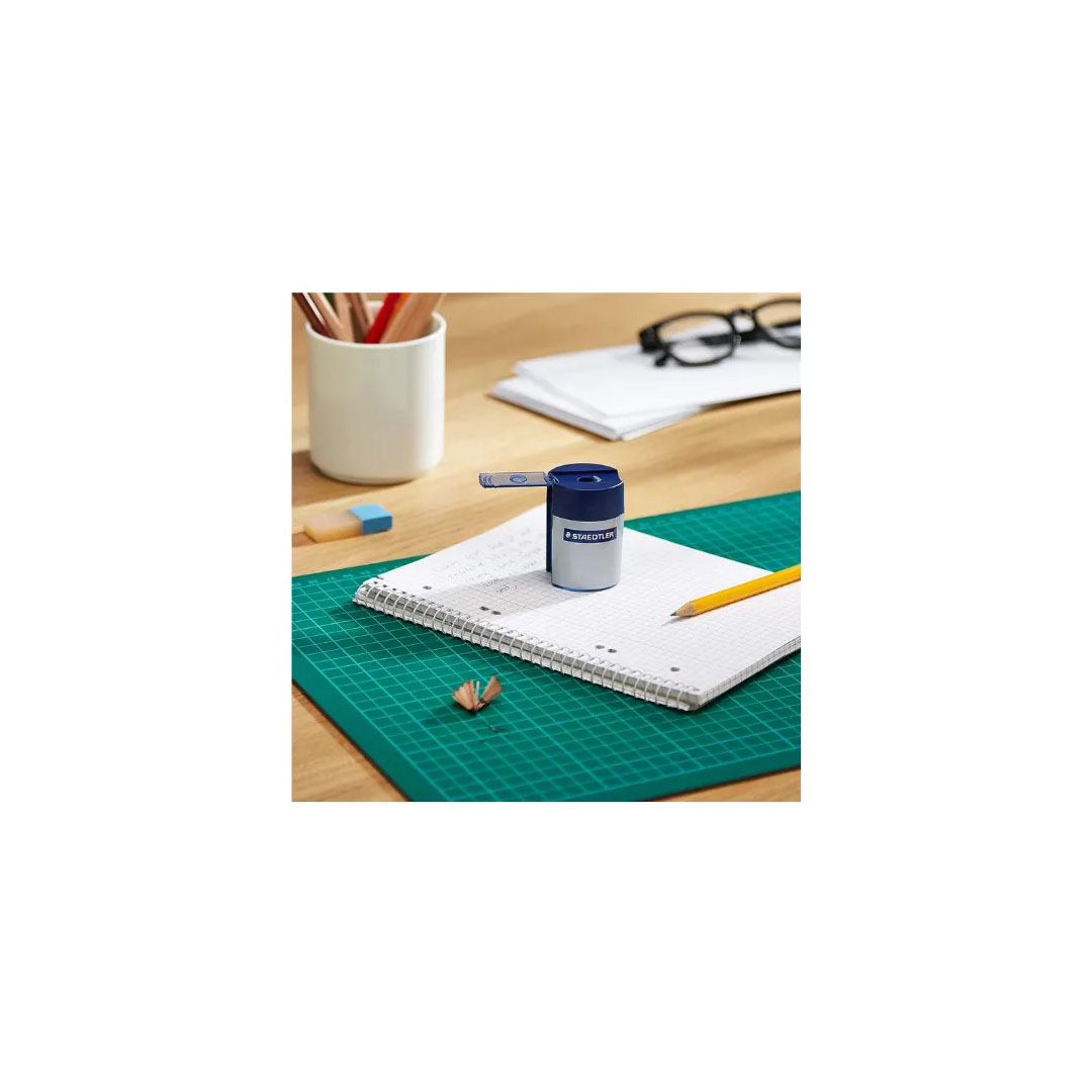 Staedtler Round Pencil Sharpener – Blue Lid, 8.2mm, 23° Sharpening Angle, Metal Insert Price in Jordan Staedtler Round Pencil Sharpener – Blue Lid, 8.2mm, 23° Sharpening Angle, Metal Insert - Buy Online in Jordan | OfficeJo