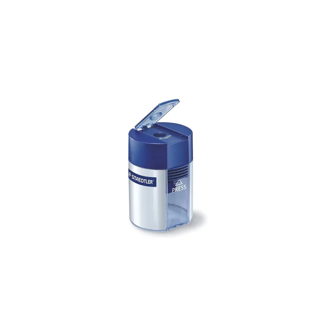Staedtler Round Pencil Sharpener – Blue Lid, 8.2mm, 23° Sharpening Angle, Metal Insert Price in Jordan Staedtler Round Pencil Sharpener – Blue Lid, 8.2mm, 23° Sharpening Angle, Metal Insert - Buy Online in Jordan | OfficeJo