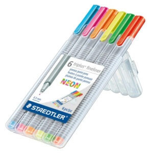 Staedtler Triplus Fineliner Neon Colors – Pack of 6, 0.3mm Line, Triangular Grip - Buy Online in Jordan | OfficeJo