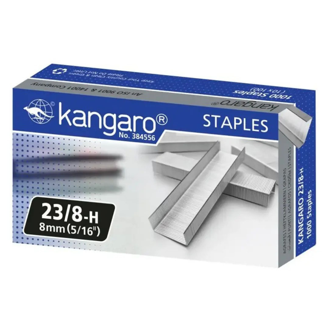 Kangaro Staple Pins 23/8-H 8mm, Heavy Duty, Pack of 1000 Price in Jordan Kangaro Staple Pins 23/8-H 8mm, Heavy Duty, Pack of 1000 - Buy Online in Jordan | OfficeJo