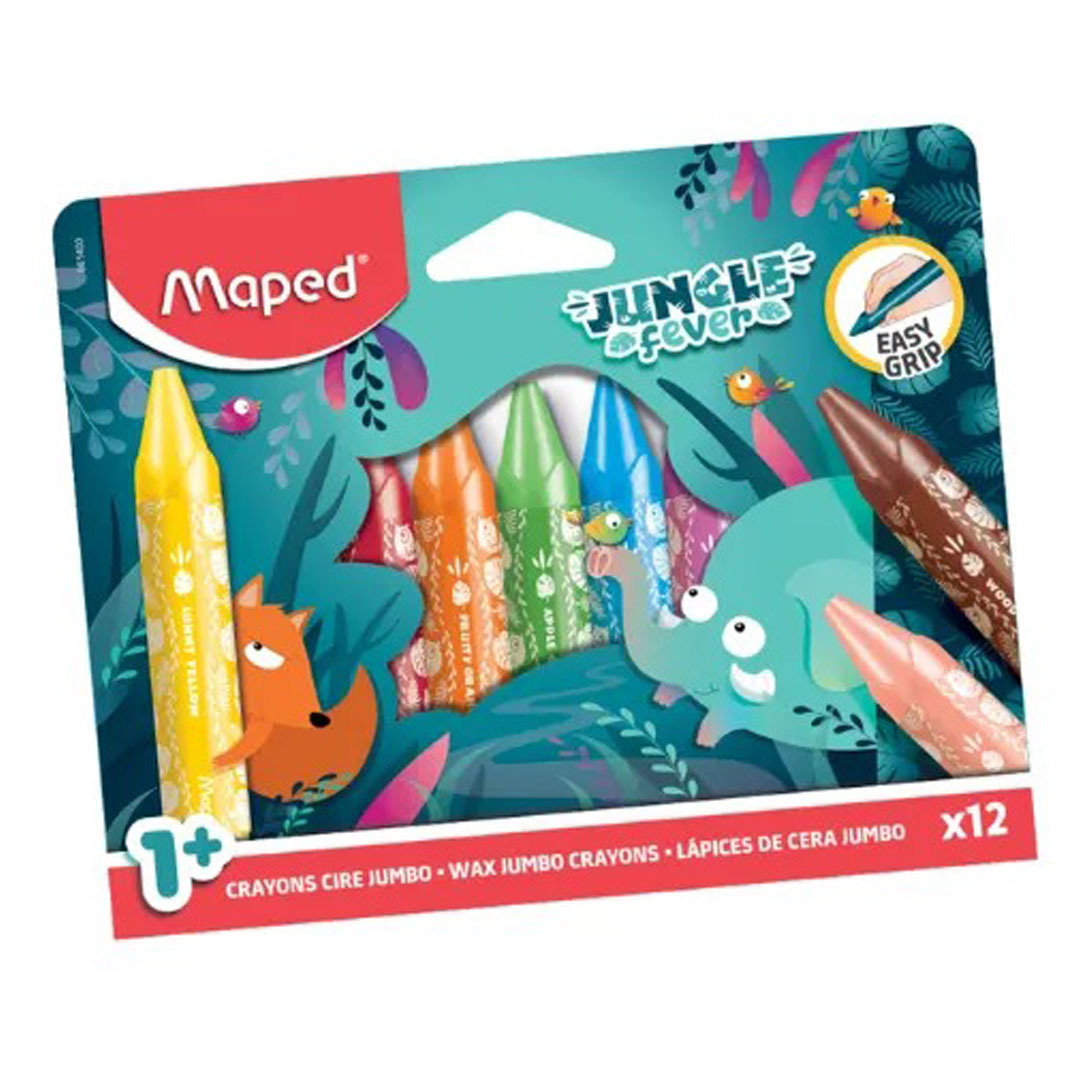 Maped Jungle Fever Jumbo Wax Crayons 12 Colors, Safe for Kids Price in Jordan Maped Jungle Fever Jumbo Wax Crayons 12 Colors, Safe for Kids - Buy Online in Jordan | OfficeJo