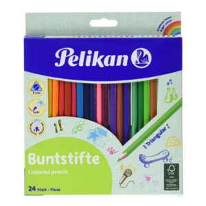 Pelikan Coloured Pencils Hexagonal Set of 24, Brilliant Colours, Soft Strokes - Buy Online in Jordan | OfficeJo