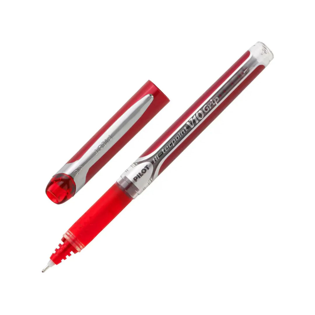 Pilot Hi-Tecpoint V10 Grip Liquid Ink Pen 1.0mm Tip, Red, Waterproof, Made in Japan Price in Jordan Pilot Hi-Tecpoint V10 Grip Liquid Ink Pen 1.0mm Tip, Red, Waterproof, Made in Japan - Buy Online in Jordan | OfficeJo