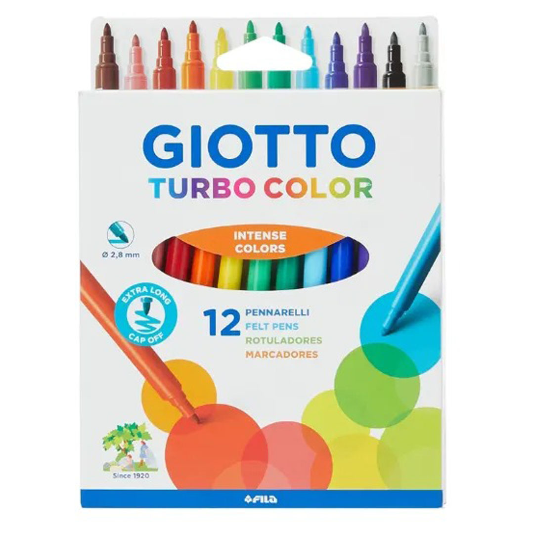 GIOTTO Turbo Color Felt Tip Fibre Pens 2.8mm Pack of 12, Washable, Assorted Colours Price in Jordan GIOTTO Turbo Color Felt Tip Fibre Pens 2.8mm Pack of 12, Washable, Assorted Colours - Buy Online in Jordan | OfficeJo