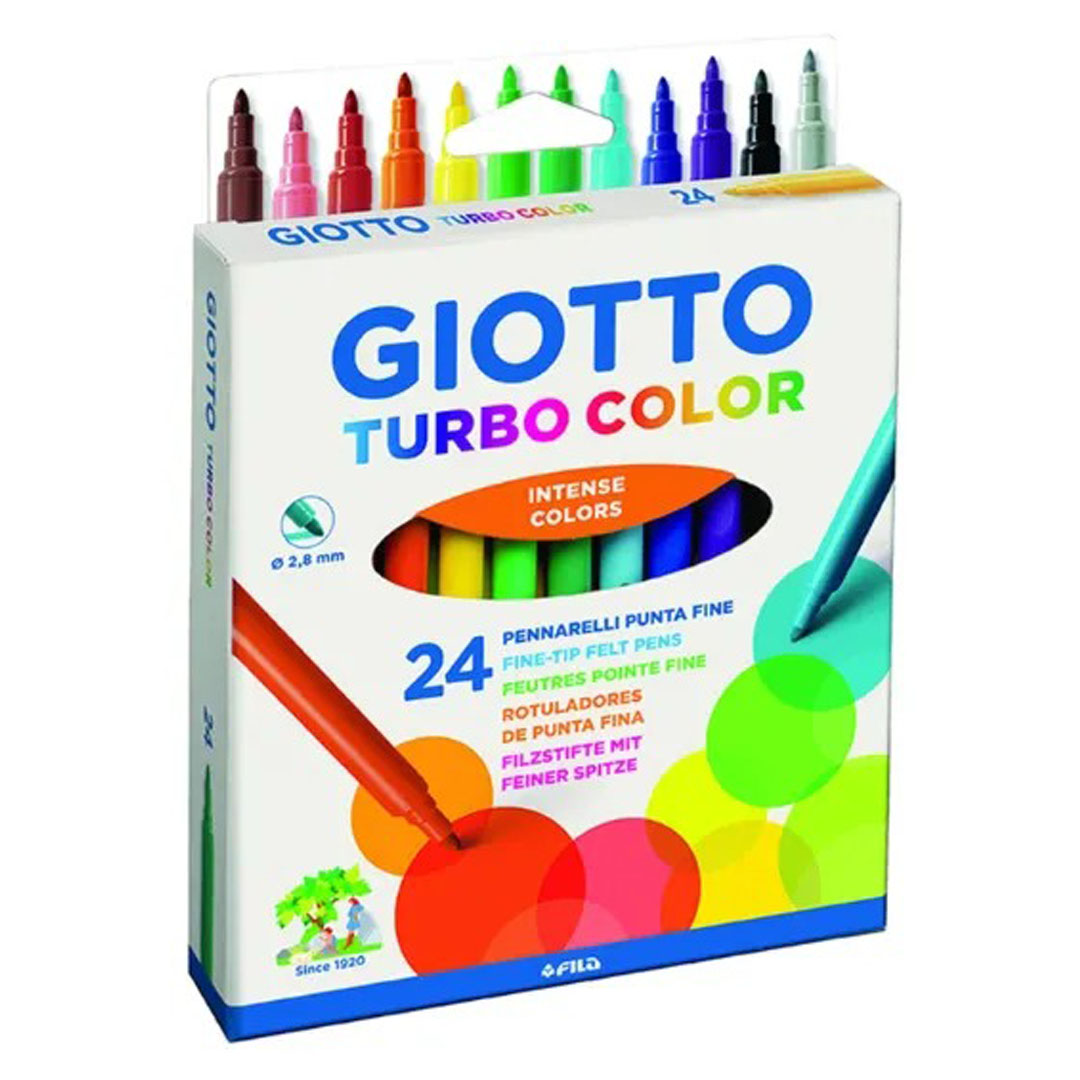GIOTTO Turbo Color Felt Tip Fibre Pens 2.8mm Pack of 24, Washable, Made in Italy Price in Jordan GIOTTO Turbo Color Felt Tip Fibre Pens 2.8mm Pack of 24, Washable, Made in Italy - Buy Online in Jordan | OfficeJo
