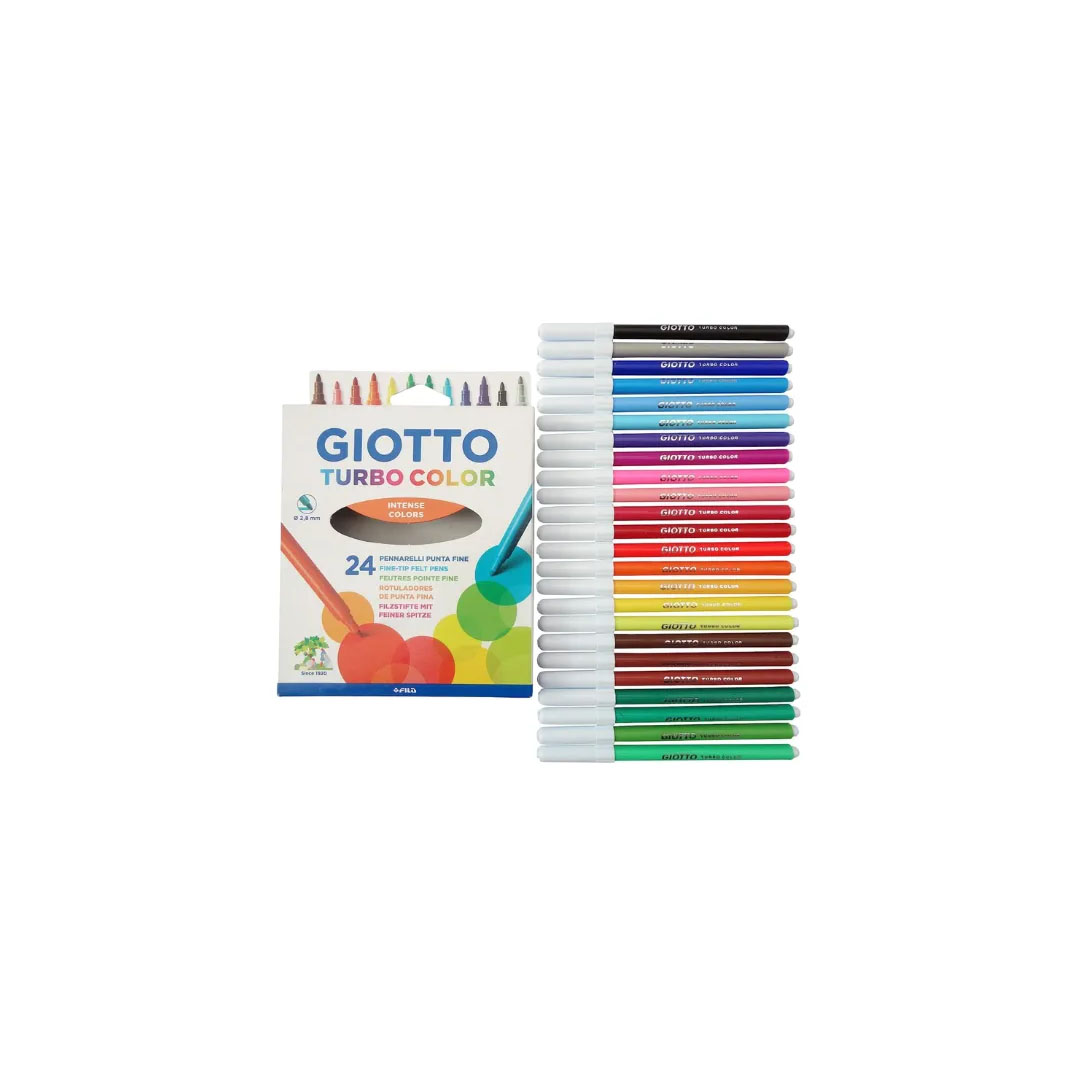 GIOTTO Turbo Color Felt Tip Fibre Pens 2.8mm Pack of 24, Washable, Made in Italy Price in Jordan GIOTTO Turbo Color Felt Tip Fibre Pens 2.8mm Pack of 24, Washable, Made in Italy - Buy Online in Jordan | OfficeJo