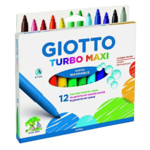 GIOTTO Turbo Maxi Washable Felt Tip Pens 5mm Thick Nib, Pack of 12, Made in Italy Price in Jordan GIOTTO Turbo Maxi Washable Felt Tip Pens 5mm Thick Nib, Pack of 12, Made in Italy - Buy Online in Jordan | OfficeJo