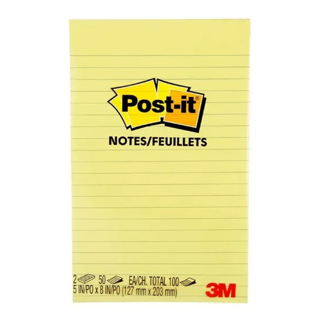 Post-it Notes Canary Yellow Lined 127x203mm, 100 Sheets, 2 Pads Price in Jordan Post-it Notes Canary Yellow Lined 127x203mm, 100 Sheets, 2 Pads - Buy Online in Jordan | OfficeJo
