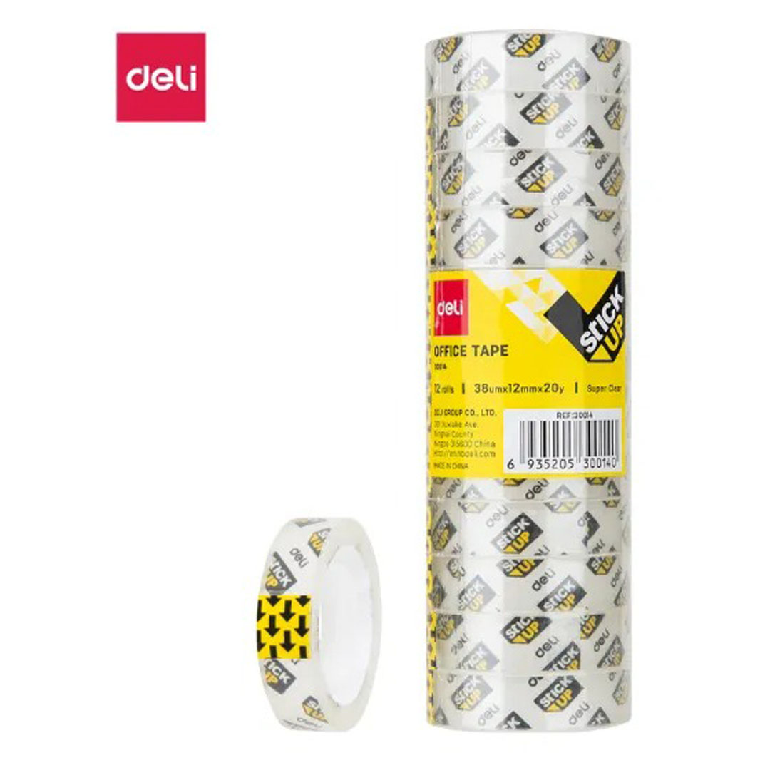 Deli Office Tape 0.5 inch 12mm x 20Y x 38um, Pack of 12 Rolls Price in Jordan Deli Office Tape 0.5 inch 12mm x 20Y x 38um, Pack of 12 Rolls - Buy Online in Jordan | OfficeJo