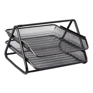 Metal Paper Trays 2-Tier A4 & Letter Size, Metal Mesh, Solid Metal Edging - Buy Online in Jordan | OfficeJo