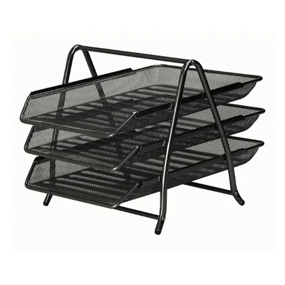 Metal Paper Trays 3-Tier Black Mesh, A4 & Letter Size, Solid Metal Frame Price in Jordan Metal Paper Trays 3-Tier Black Mesh, A4 & Letter Size, Solid Metal Frame - Buy Online in Jordan | OfficeJo