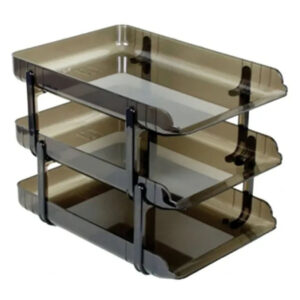 Plastic Paper Trays 3-Tier Desktop Document Organiser Durable, Black & Gray - Buy Online in Jordan | OfficeJo