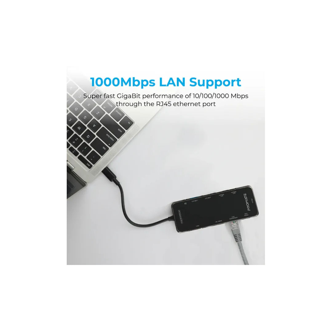 Promate PrimeHub-PRO USB-C Hub 100W PD, 4K HDMI, 1000Mbps Ethernet, 5Gbps Price in Jordan Promate PrimeHub-PRO USB-C Hub 100W PD, 4K HDMI, 1000Mbps Ethernet, 5Gbps - Buy Online in Jordan | OfficeJo