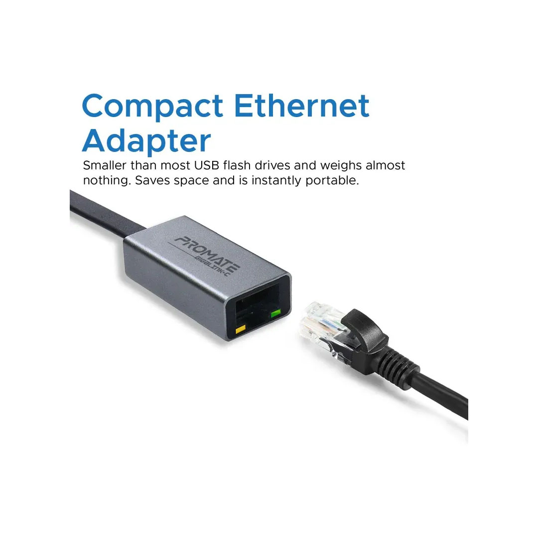 Promate GigaLink-C .GREY, USB-C to Gigabit Ethernet Price in Jordan Promate GigaLink-C .GREY, USB-C to Gigabit Ethernet - Buy Online in Jordan | OfficeJo