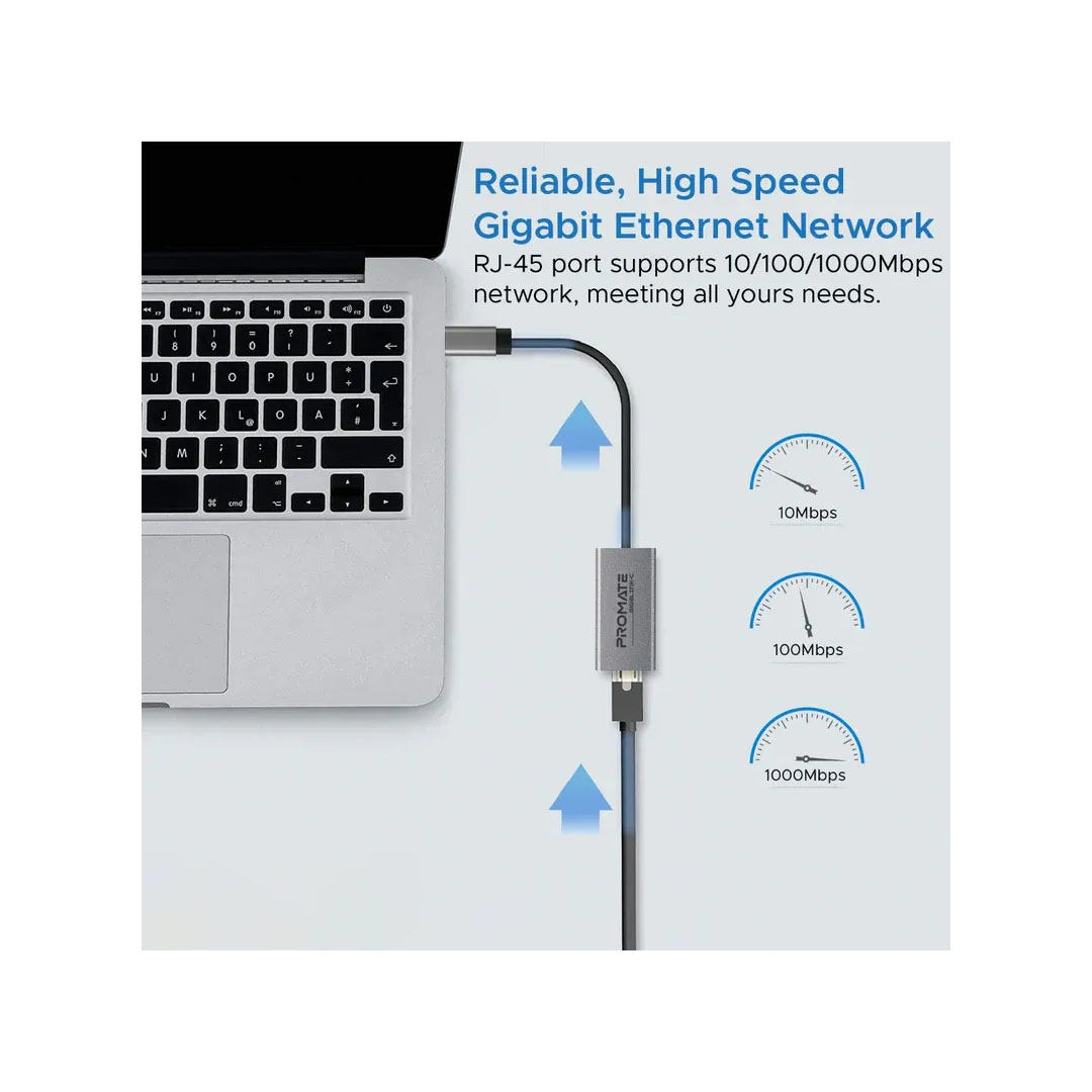 Promate GigaLink-C .GREY, USB-C to Gigabit Ethernet Price in Jordan Promate GigaLink-C .GREY, USB-C to Gigabit Ethernet - Buy Online in Jordan | OfficeJo