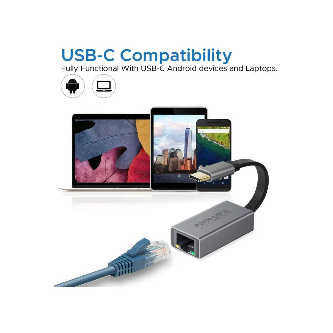 Promate GigaLink-C .GREY, USB-C to Gigabit Ethernet Price in Jordan Promate GigaLink-C .GREY, USB-C to Gigabit Ethernet - Buy Online in Jordan | OfficeJo