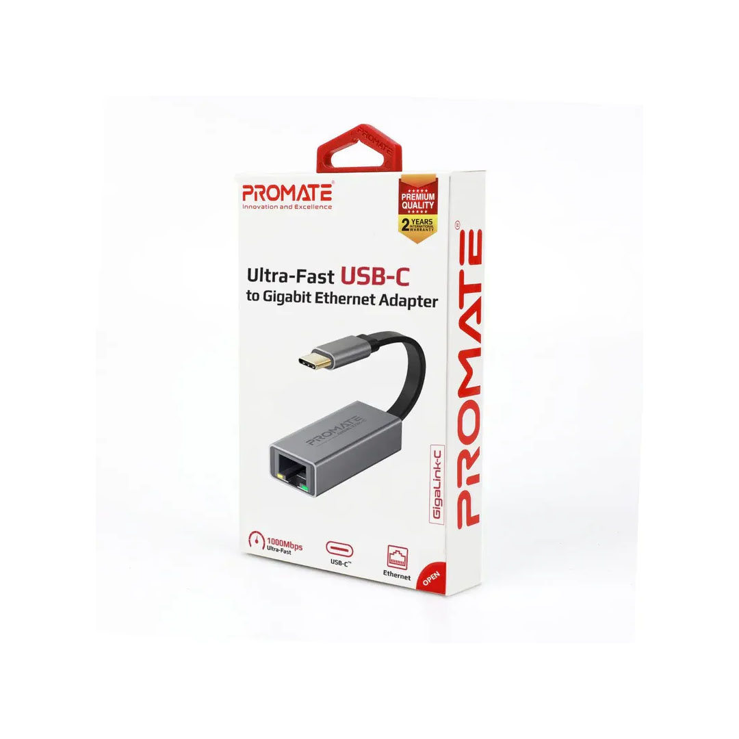 Promate GigaLink-C .GREY, USB-C to Gigabit Ethernet Price in Jordan Promate GigaLink-C .GREY, USB-C to Gigabit Ethernet - Buy Online in Jordan | OfficeJo