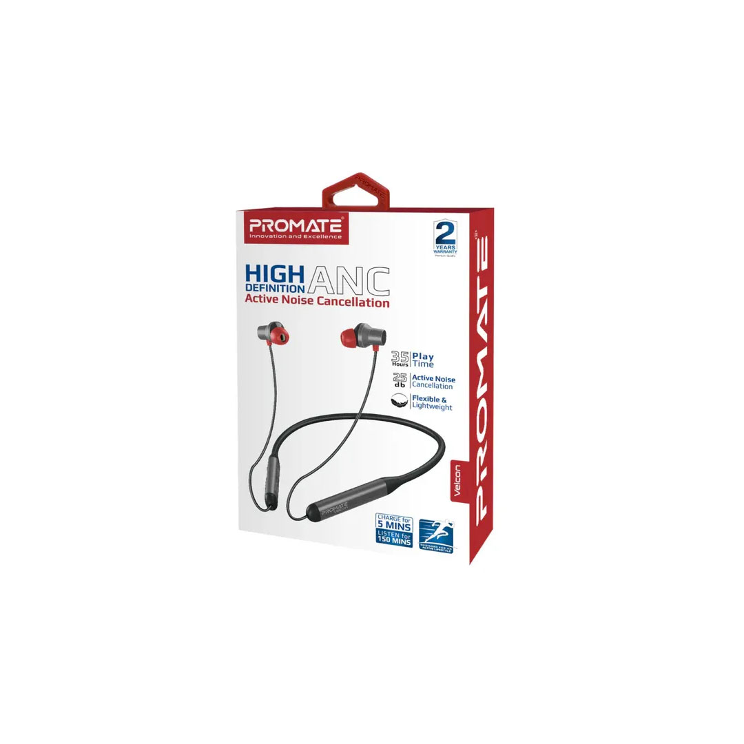 Promate Velcon.BLACK ANC Wireless Neckband Earphones Price in Jordan Promate Velcon.BLACK ANC Wireless Neckband Earphones - Buy Online in Jordan | OfficeJo