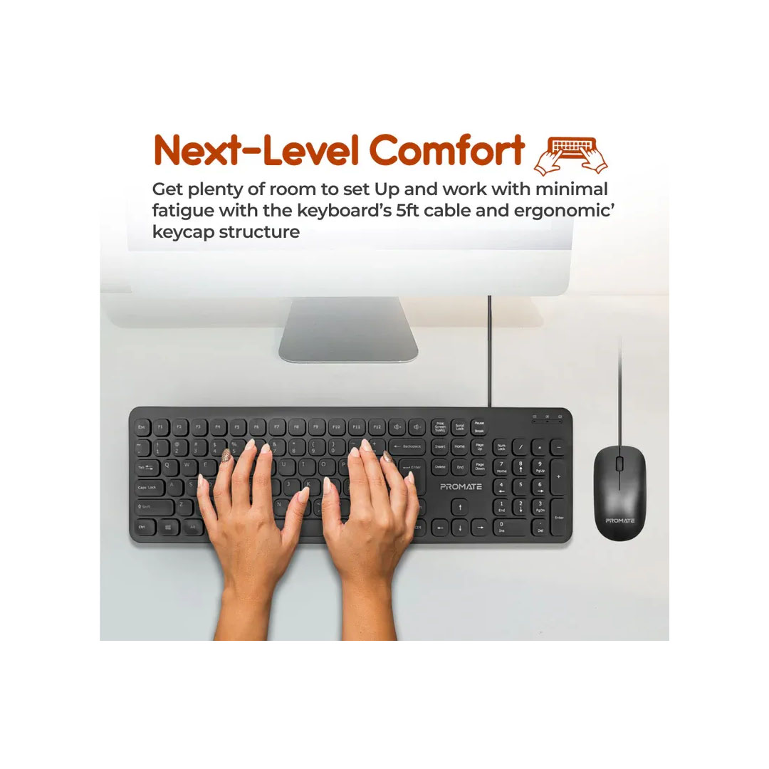 Promate Cmbo-KM2.E/A, Wired KeyBoard & Mouse Price in Jordan Promate Cmbo-KM2.E/A, Wired KeyBoard & Mouse - Buy Online in Jordan | OfficeJo