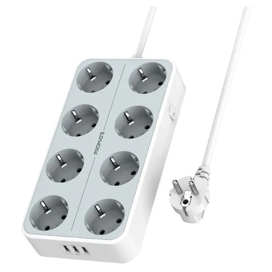 Promate PowerCord8EU-4M. WHITE, Power Strip Price in Jordan Promate PowerCord8EU-4M. WHITE, Power Strip - Buy Online in Jordan | OfficeJo