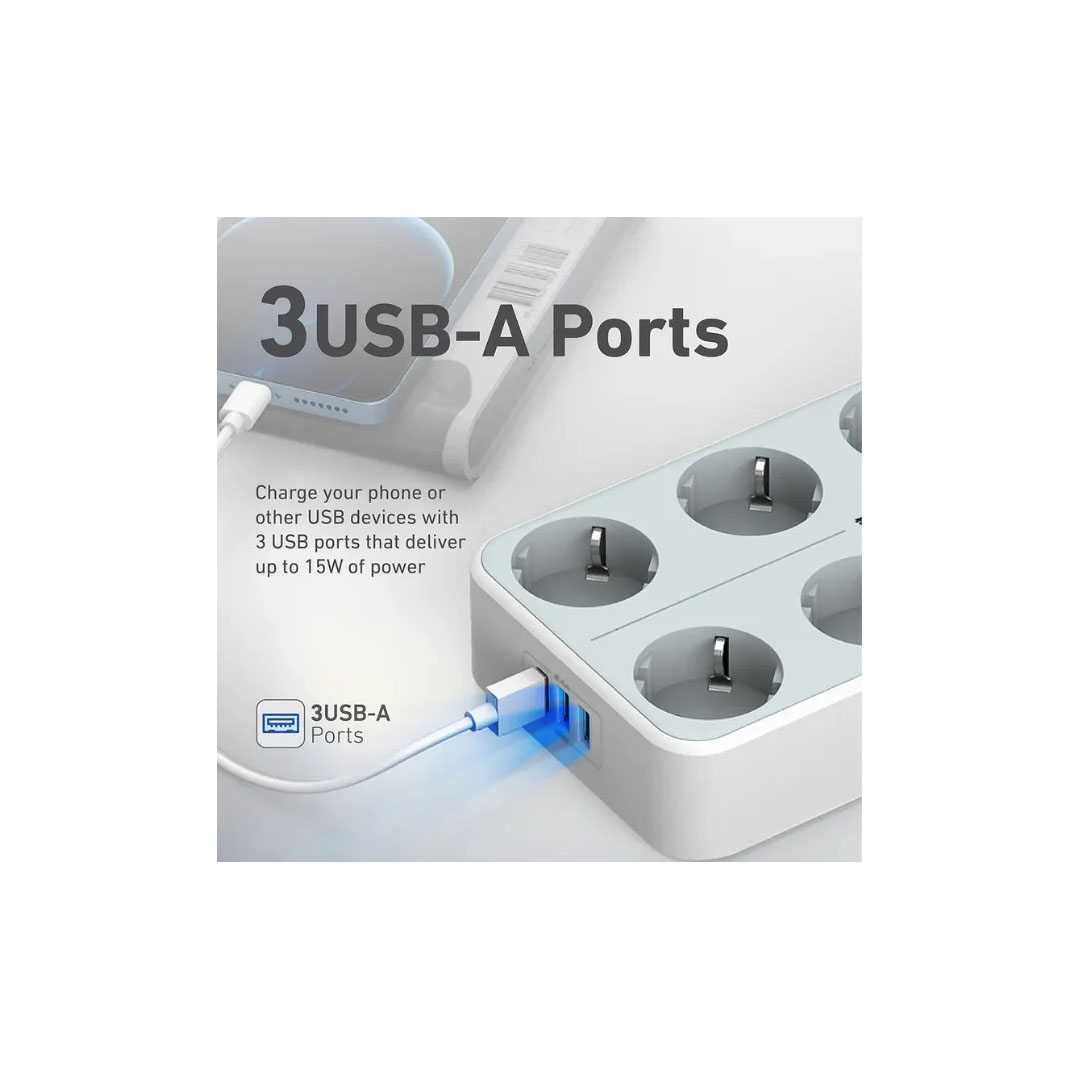 Promate PowerCord8EU-4M. WHITE, Power Strip Price in Jordan Promate PowerCord8EU-4M. WHITE, Power Strip - Buy Online in Jordan | OfficeJo