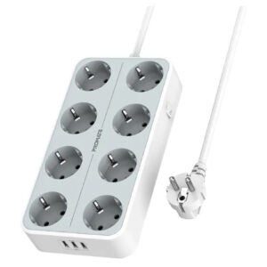 Promate PowerCord8EU- 8 Outlet Power Strip with 3 USB Ports, 3600W Price in Jordan Promate PowerCord8EU- 8 Outlet Power Strip with 3 USB Ports, 3600W - Buy Online in Jordan | OfficeJo