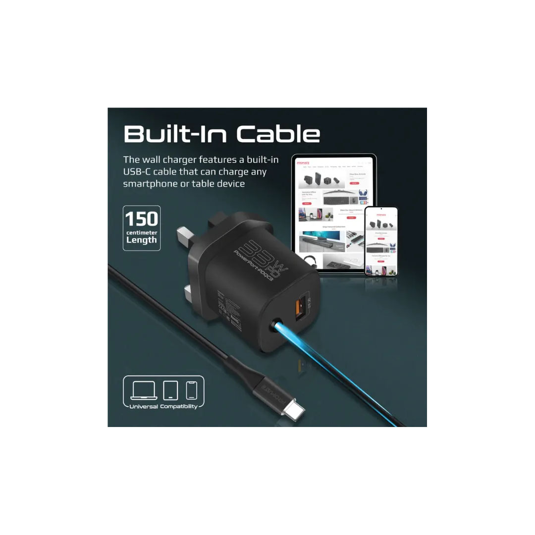 Promate powerport-PDQC3.EU, Charger - black Price in Jordan Promate powerport-PDQC3.EU, Charger - black - Buy Online in Jordan | OfficeJo