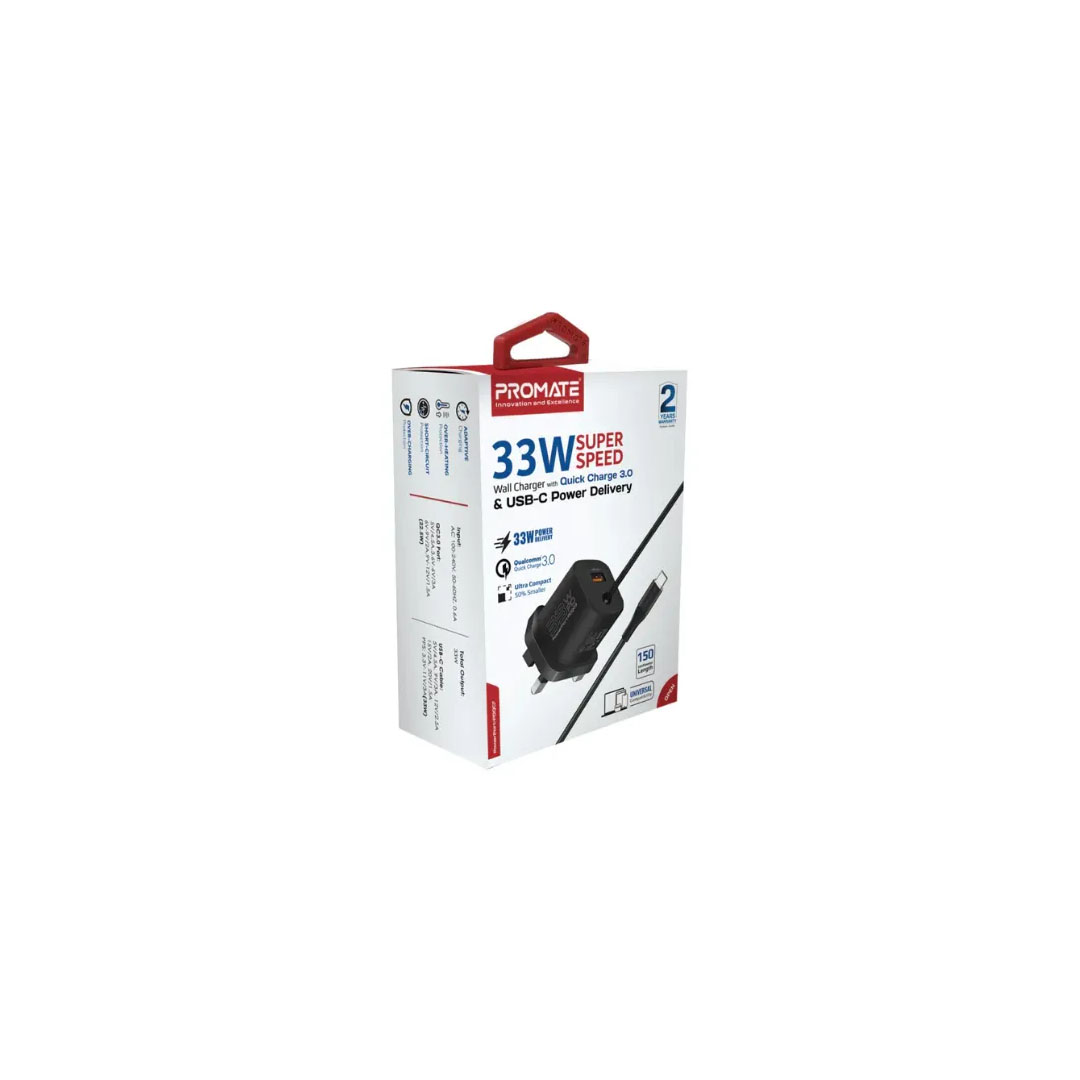 Promate powerport-PDQC3.EU, Charger - black Price in Jordan Promate powerport-PDQC3.EU, Charger - black - Buy Online in Jordan | OfficeJo