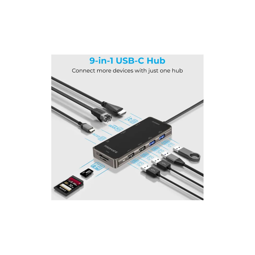 Promate PRIMEHUB-GO, USB-C Hub Price in Jordan Promate PRIMEHUB-GO, USB-C Hub - Buy Online in Jordan | OfficeJo