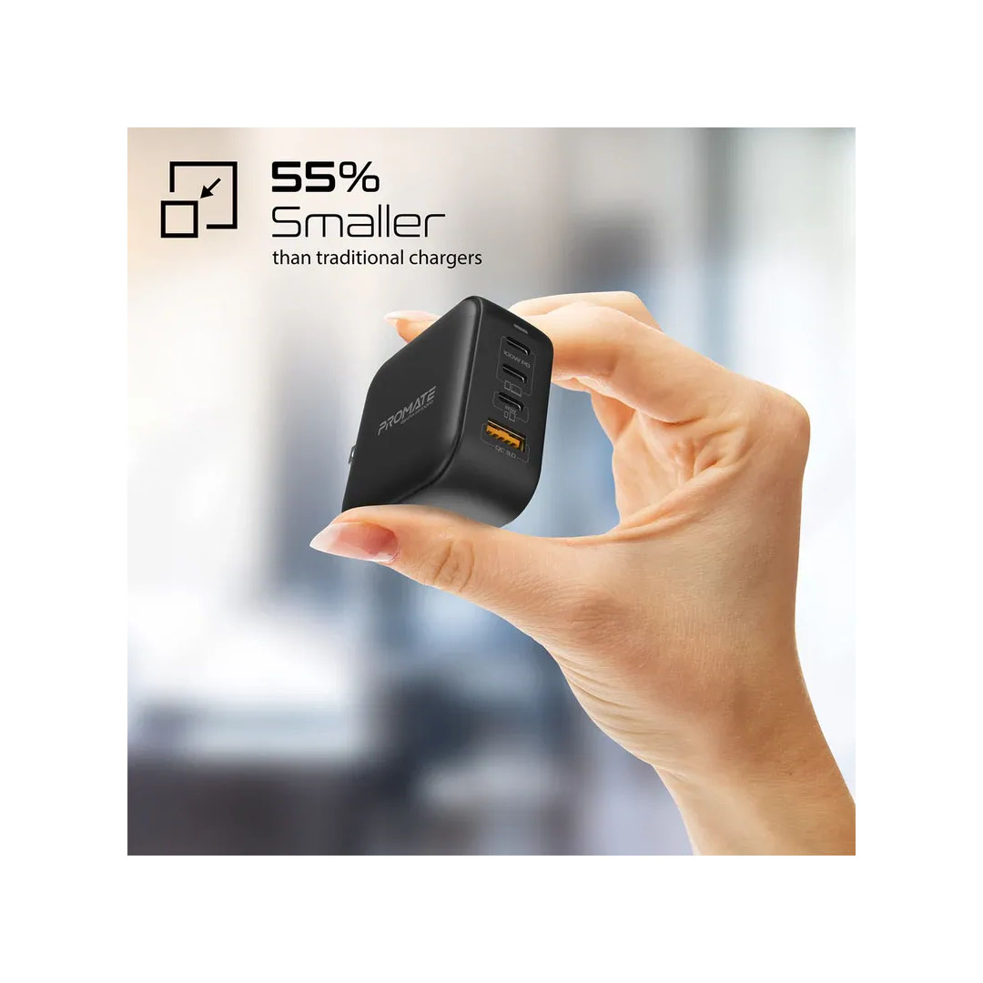 Promate GANPORT4-100PD.BLACK, Charger Price in Jordan Promate GANPORT4-100PD.BLACK, Charger - Buy Online in Jordan | OfficeJo