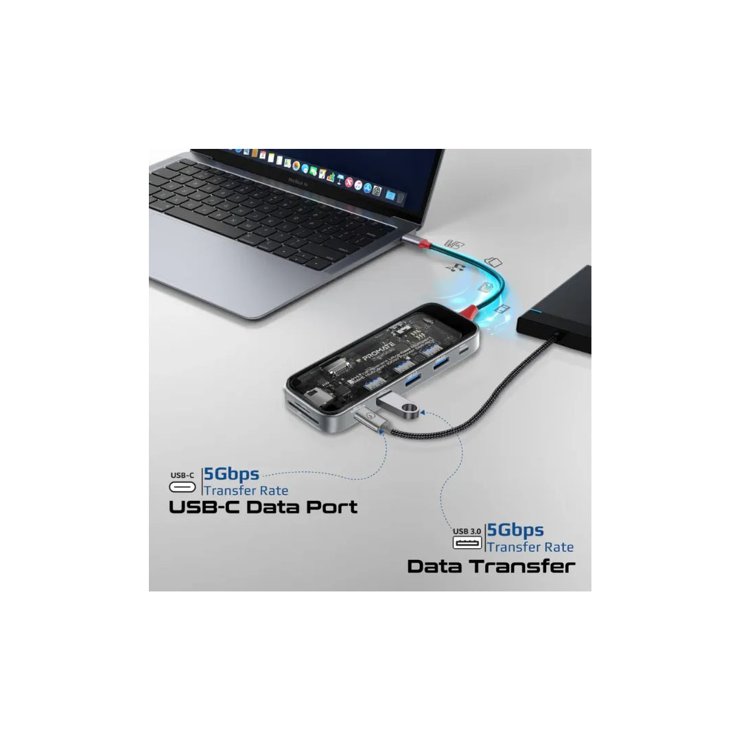Promate Transhub-Pro USB-C Hub 11-in-1 Price in Jordan Promate Transhub-Pro USB-C Hub 11-in-1 - Buy Online in Jordan | OfficeJo
