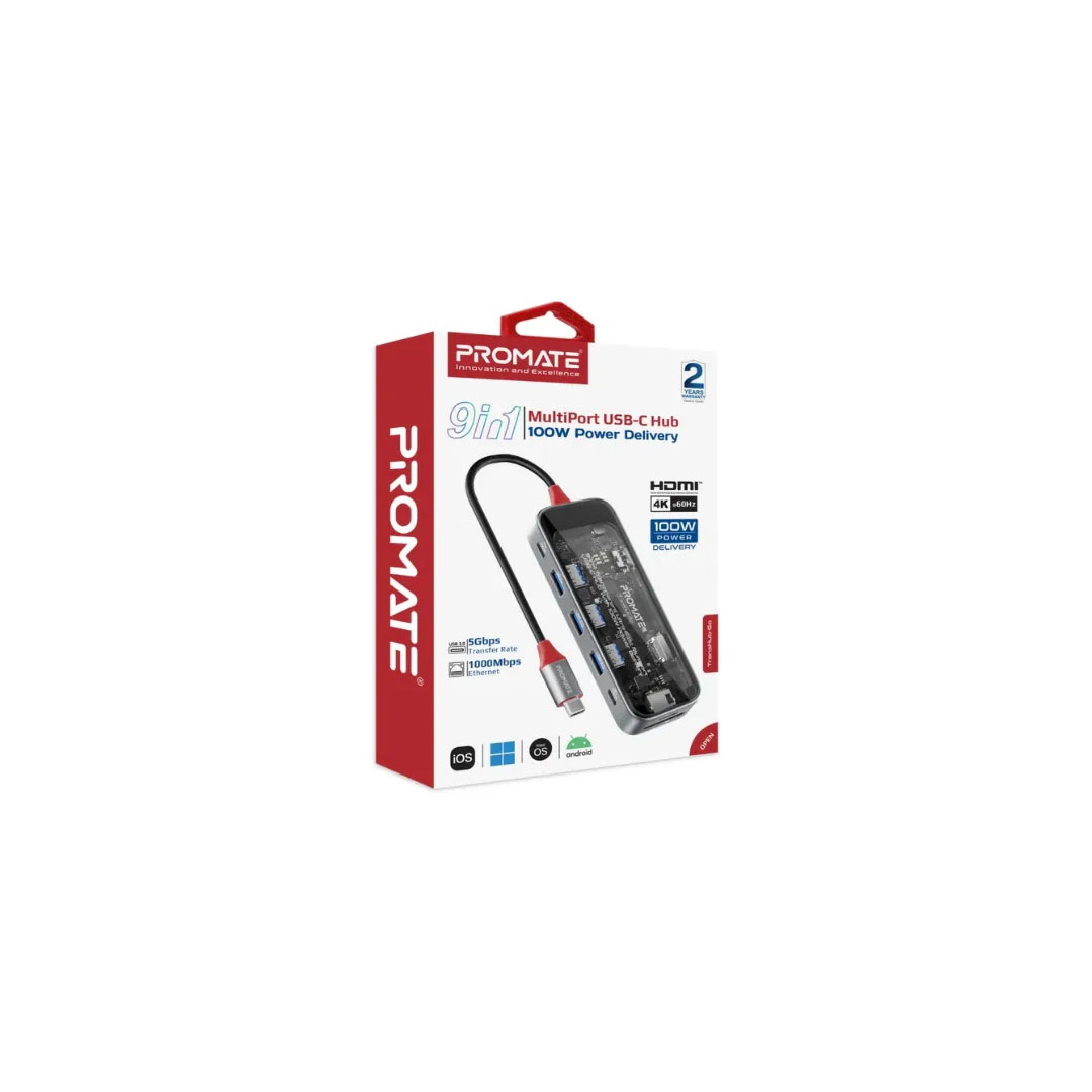 Promate Transhub-Pro USB-C Hub 11-in-1 Price in Jordan Promate Transhub-Pro USB-C Hub 11-in-1 - Buy Online in Jordan | OfficeJo