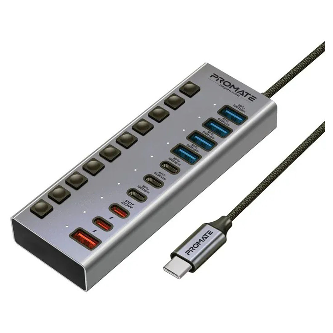 Promate GegaHub-5G, Multi-Port 5Gbps Data & Charging Hub Price in Jordan Promate GegaHub-5G, Multi-Port 5Gbps Data & Charging Hub - Buy Online in Jordan | OfficeJo