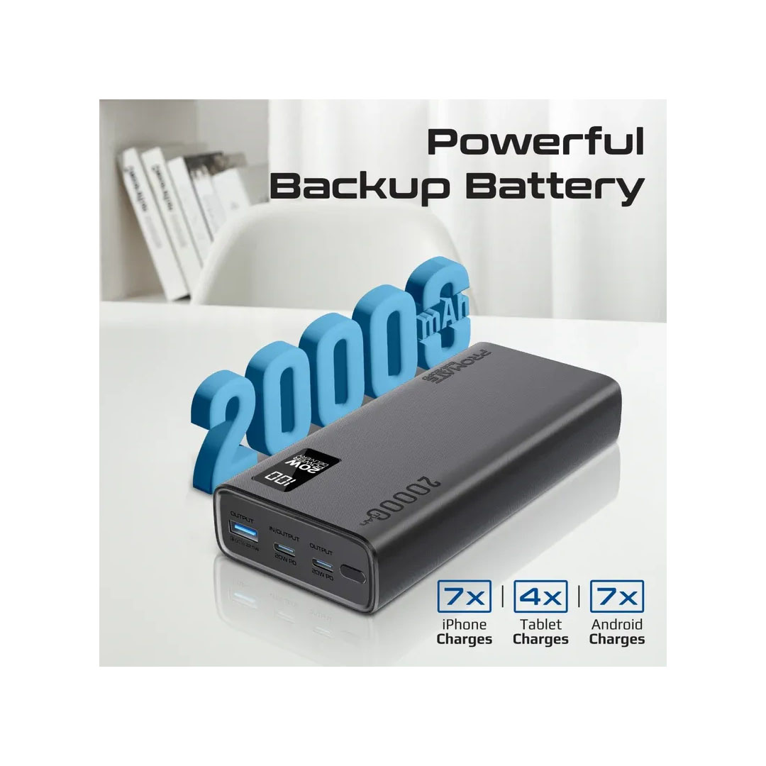 Promate Bolt-20PD.Black, Power Bank Price in Jordan Promate Bolt-20PD.Black, Power Bank - Buy Online in Jordan | OfficeJo