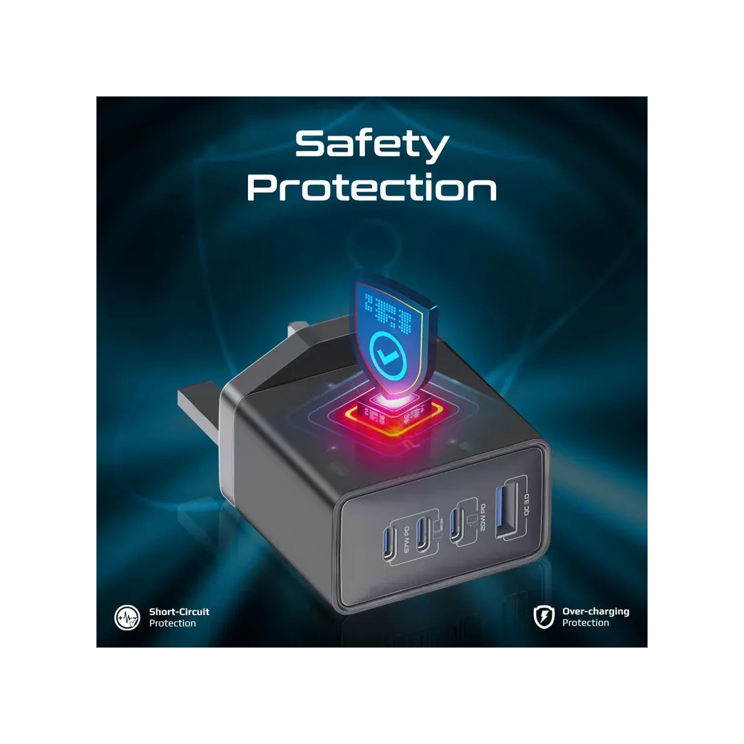 Promate GaNPort4-67PD.Black, Charger Price in Jordan Promate GaNPort4-67PD.Black, Charger - Buy Online in Jordan | OfficeJo