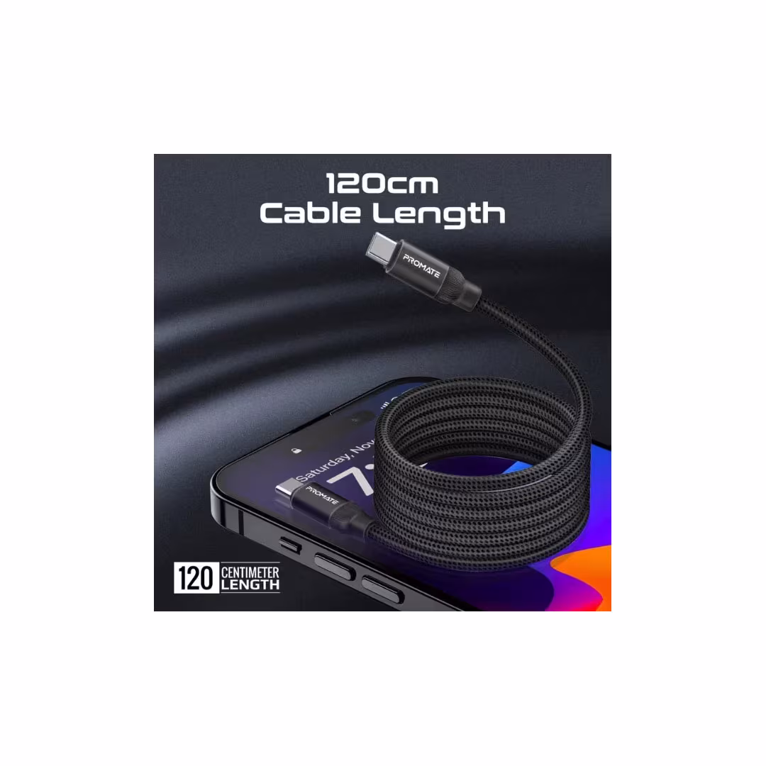 Promate Springy USB-C Cable – 60W PD, 480Mbps, 1.2m, Self-Organizing Magnetic Price in Jordan Promate Springy USB-C Cable – 60W PD, 480Mbps, 1.2m, Self-Organizing Magnetic - Buy Online in Jordan | OfficeJo