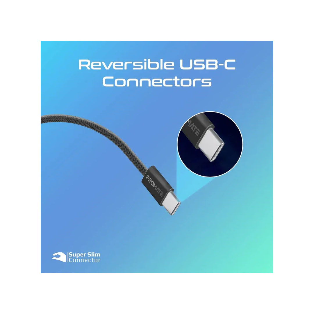 Promate EcoLine USB-C Cable – 60W PD, 480Mbps, 200cm Price in Jordan Promate EcoLine USB-C Cable – 60W PD, 480Mbps, 200cm - Buy Online in Jordan | OfficeJo