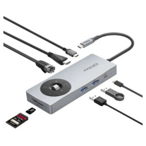 Promate ComandHub-Pro USB-C Hub – 14-in-1, 100W PD, 4K@60Hz HDMI, 1000Mbps Ethernet - Buy Online in Jordan | OfficeJo