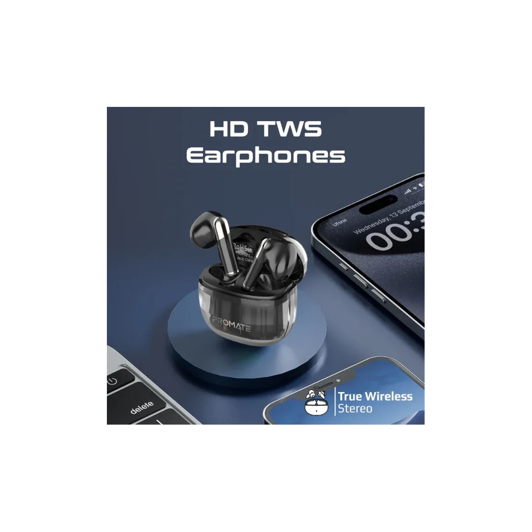 Promate TransPods TWS Earbuds – Bluetooth 5.3, 13mm Driver, 6Hr Play, USB-C Price in Jordan Promate TransPods TWS Earbuds – Bluetooth 5.3, 13mm Driver, 6Hr Play, USB-C - Buy Online in Jordan | OfficeJo