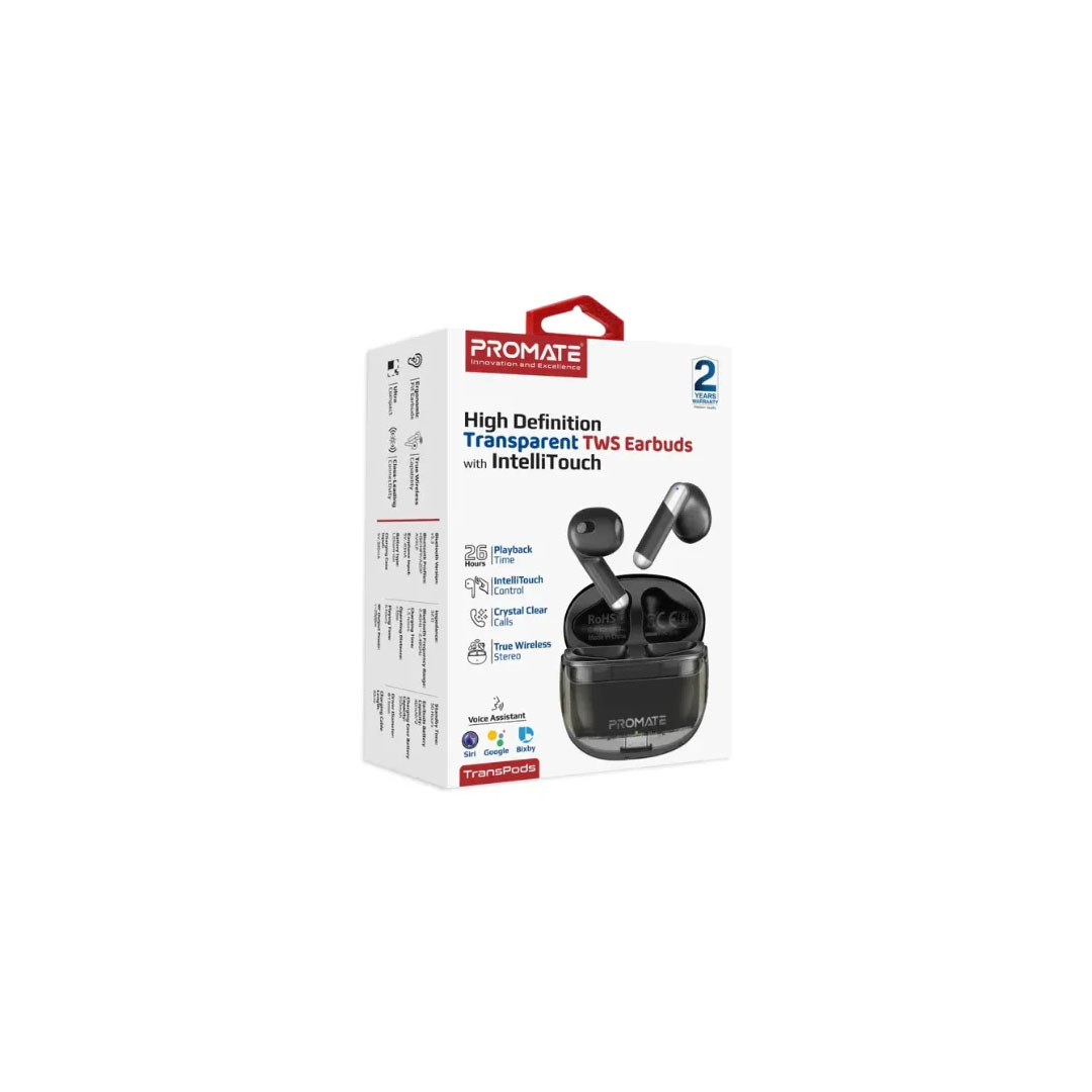 Promate TransPods TWS Earbuds – Bluetooth 5.3, 13mm Driver, 6Hr Play, USB-C Price in Jordan Promate TransPods TWS Earbuds – Bluetooth 5.3, 13mm Driver, 6Hr Play, USB-C - Buy Online in Jordan | OfficeJo