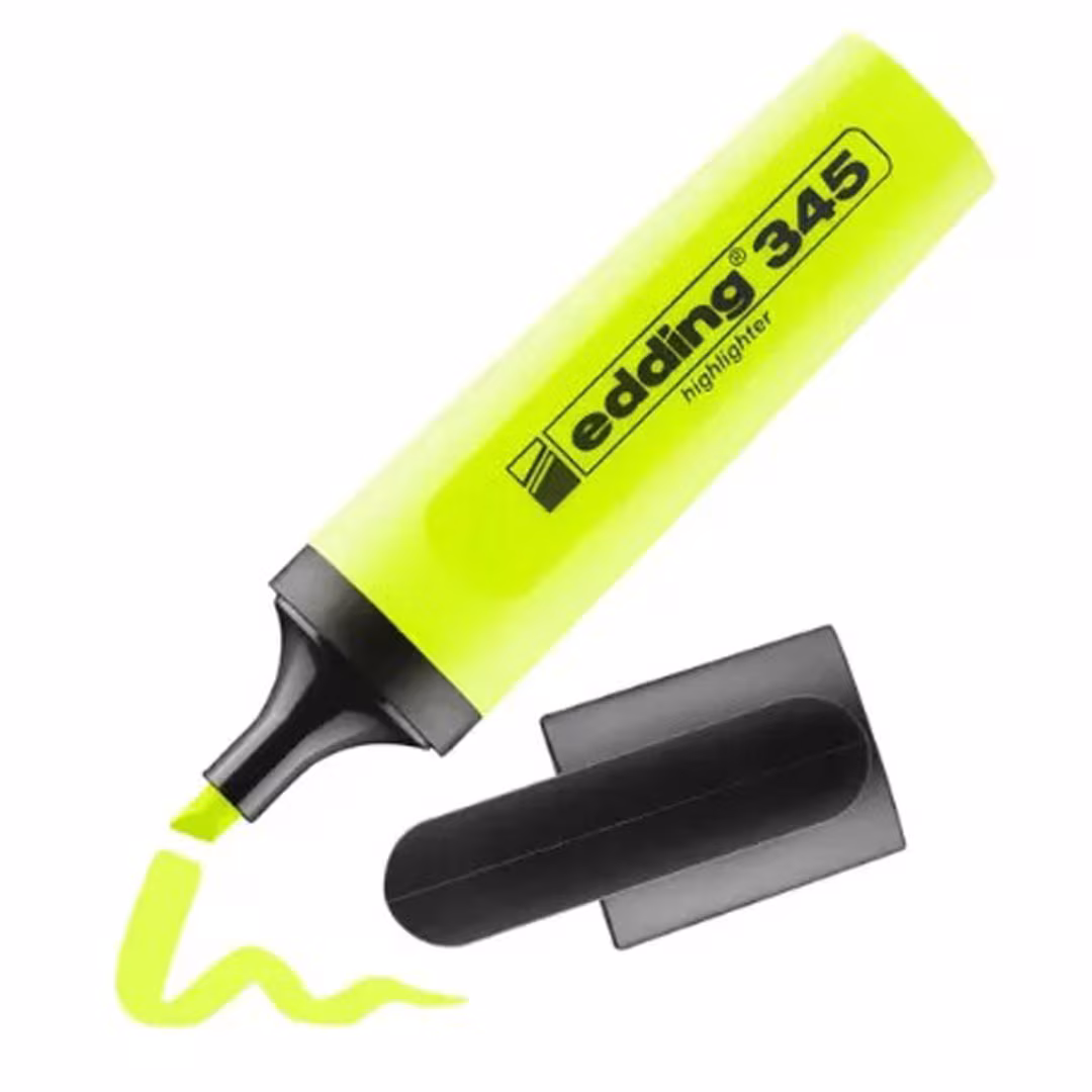 Edding 345 Highlighter Yellow – Chisel Nib, 2-5mm Stroke, Water-Based Neon Ink Price in Jordan Edding 345 Highlighter Yellow – Chisel Nib, 2-5mm Stroke, Water-Based Neon Ink - Buy Online in Jordan | OfficeJo