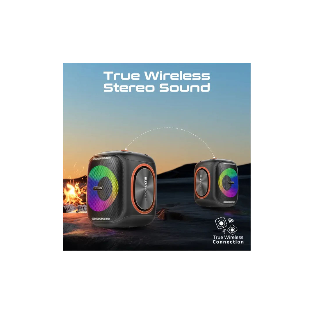 Promate Strike-40 Wireless Speaker – 40W, Bluetooth 5.3, RGB, IPX5, 6000mAh Price in Jordan Promate Strike-40 Wireless Speaker – 40W, Bluetooth 5.3, RGB, IPX5, 6000mAh - Buy Online in Jordan | OfficeJo