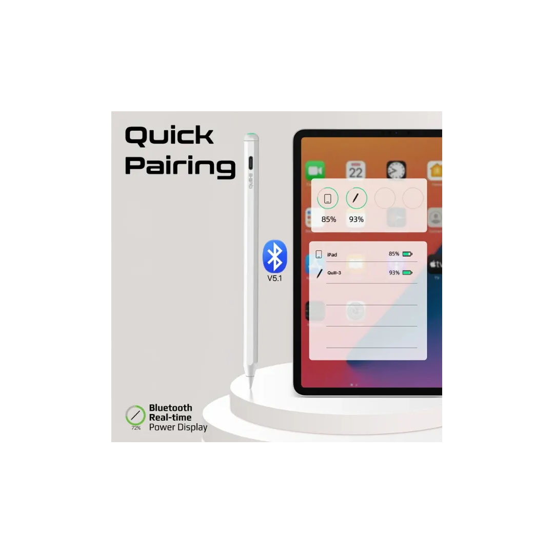 Promate Quill-3 Active Stylus Pen – Palm Rejection, Bluetooth 5.1, 10-12Hr Battery Price in Jordan Promate Quill-3 Active Stylus Pen – Palm Rejection, Bluetooth 5.1, 10-12Hr Battery - Buy Online in Jordan | OfficeJo