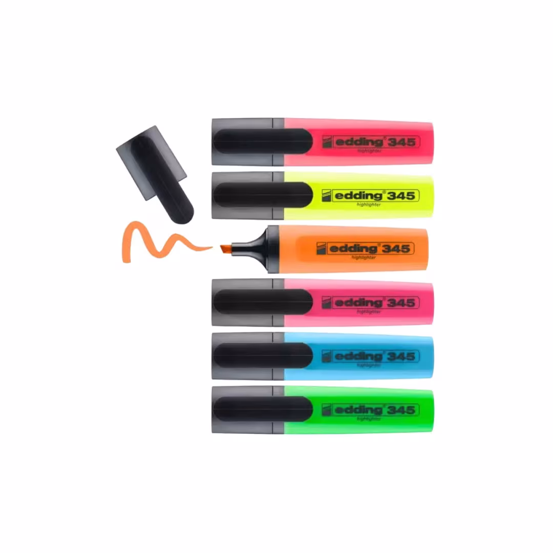 Edding 345 Highlighter Orange – Chisel Nib, 2-5mm Stroke, Water-Based Neon Ink Price in Jordan Edding 345 Highlighter Orange – Chisel Nib, 2-5mm Stroke, Water-Based Neon Ink - Buy Online in Jordan | OfficeJo