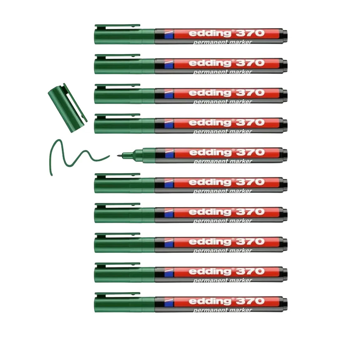 Edding 370 Permanent Marker – Green, 1mm Round Nib, Waterproof, Low-Odour Price in Jordan Edding 370 Permanent Marker – Green, 1mm Round Nib, Waterproof, Low-Odour - Buy Online in Jordan | OfficeJo